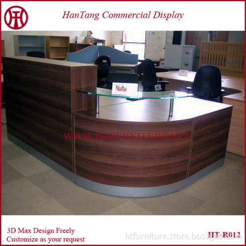 environmental MDF round curved shop reception desk
